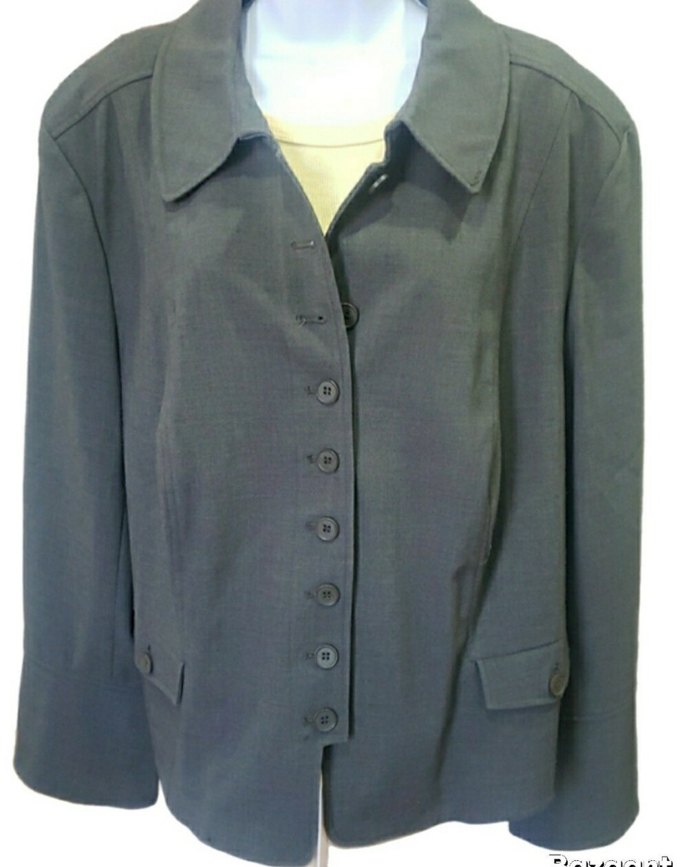 Lane Bryant Classic Women's Olive Green Button-Front Jacket, Size 24